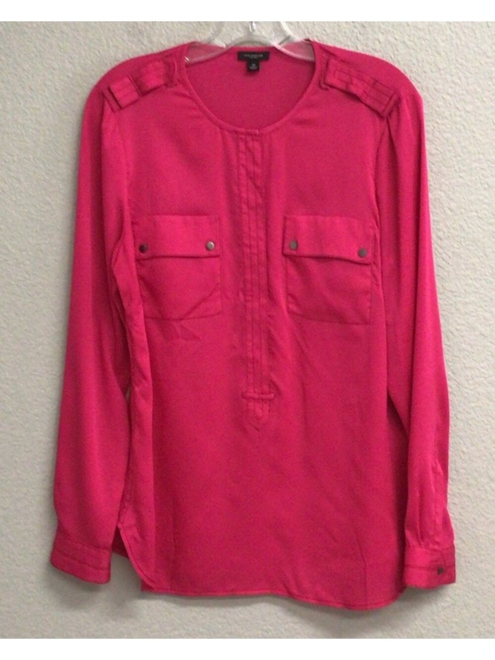 Ann Taylor Women’s Size 10 Pink Half Button Blouse Top Career Shirt